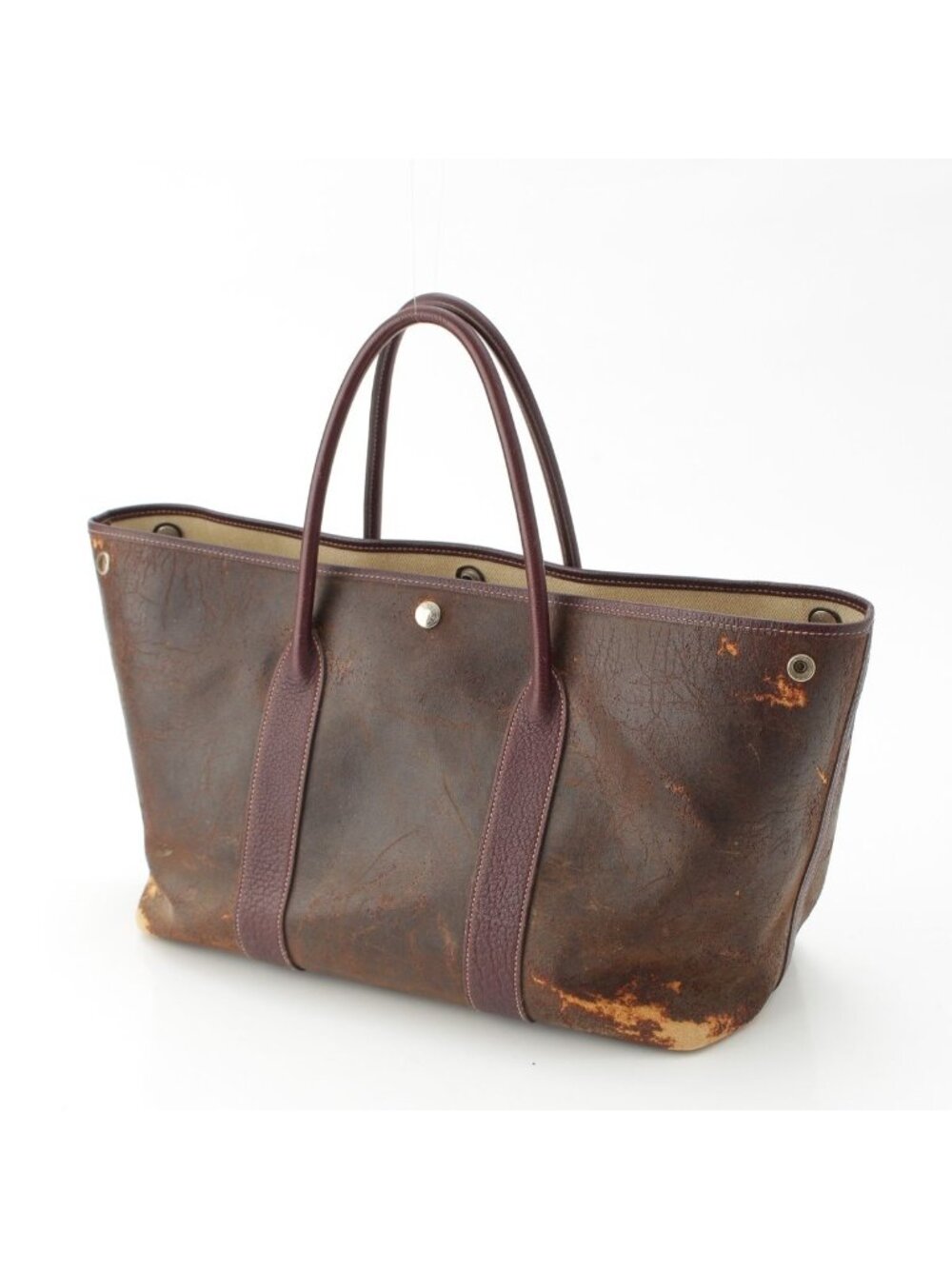 Hermes Amazonia Vintage Garden Party Tote Brown - Picture 2 of 10